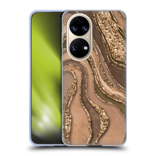 LebensArt Glamour Patterns Crystal Marble Amber Soft Gel Case for Huawei P50