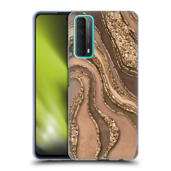 LebensArt Glamour Patterns Crystal Marble Amber Soft Gel Case for Huawei P Smart (2021)