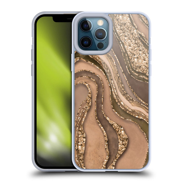 LebensArt Glamour Patterns Crystal Marble Amber Soft Gel Case for Apple iPhone 12 Pro Max