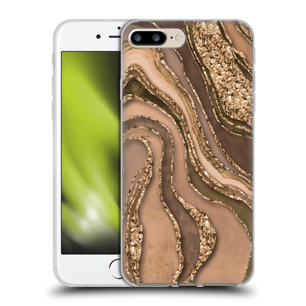 LebensArt Glamour Patterns Crystal Marble Amber Soft Gel Case for Apple iPhone 7 Plus / iPhone 8 Plus