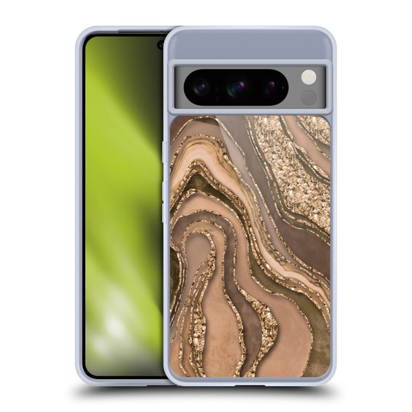 LebensArt Glamour Patterns Crystal Marble Amber Soft Gel Case for Google Pixel 8 Pro