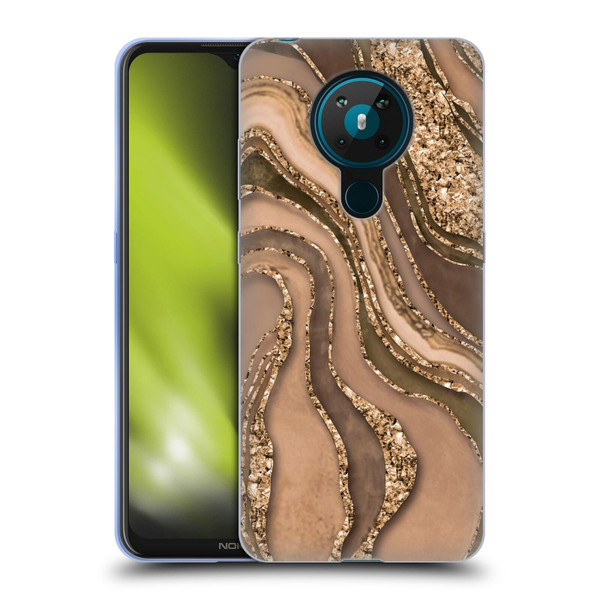LebensArt Glamour Patterns Crystal Marble Amber Soft Gel Case for Nokia 5.3