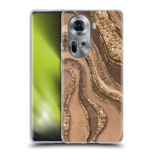 LebensArt Glamour Patterns Crystal Marble Amber Soft Gel Case for OPPO Reno11