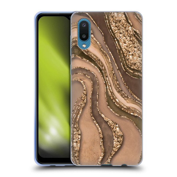 LebensArt Glamour Patterns Crystal Marble Amber Soft Gel Case for Samsung Galaxy A02/M02 (2021)