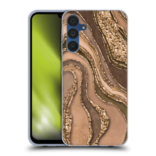 LebensArt Glamour Patterns Crystal Marble Amber Soft Gel Case for Samsung Galaxy A15