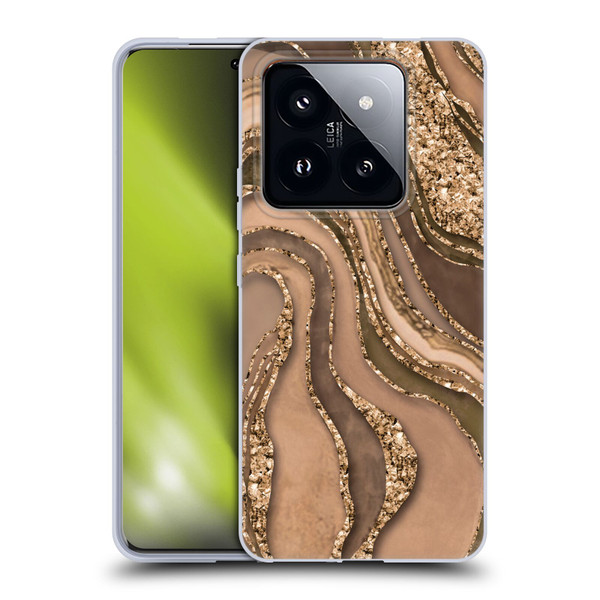 LebensArt Glamour Patterns Crystal Marble Amber Soft Gel Case for Xiaomi 14 Pro