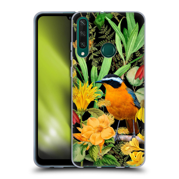 LebensArt Jungle Plants And Animals Orange Bird Elements Soft Gel Case for Huawei Y6p