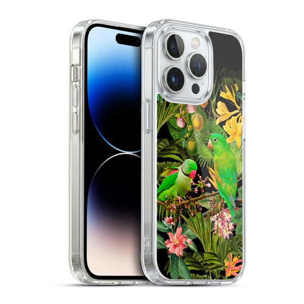 LebensArt Jungle Plants And Animals Parakeets Soft Gel Case for Apple iPhone 13 Pro & MagSafe