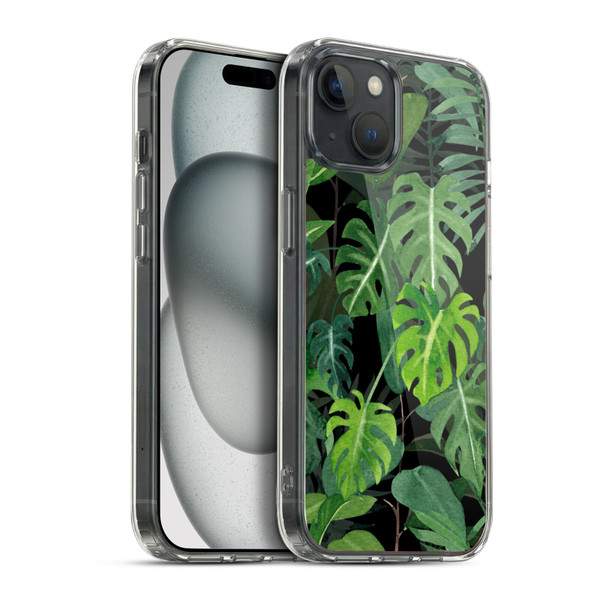 LebensArt Jungle Plants And Animals Monstera Soft Gel Case for Apple iPhone 15 Plus & MagSafe