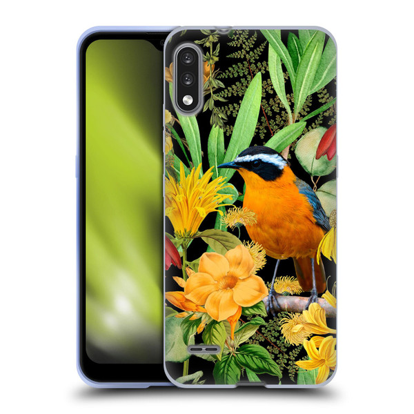 LebensArt Jungle Plants And Animals Orange Bird Elements Soft Gel Case for LG K22