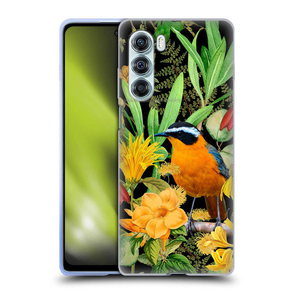 LebensArt Jungle Plants And Animals Orange Bird Elements Soft Gel Case for Motorola Edge S30 / Moto G200 5G