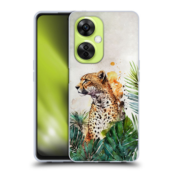 LebensArt Jungle Plants And Animals Cheetah Garden Soft Gel Case for OnePlus Nord CE 3 Lite 5G