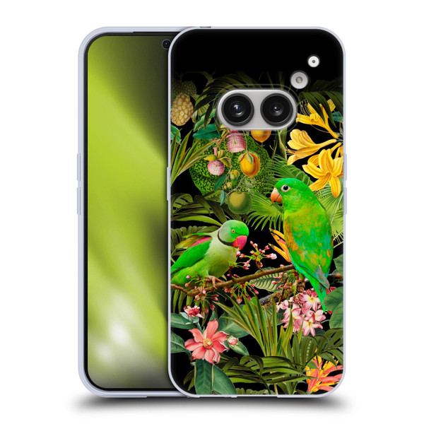LebensArt Jungle Plants And Animals Parakeets Soft Gel Case for Nothing Phone (2a)