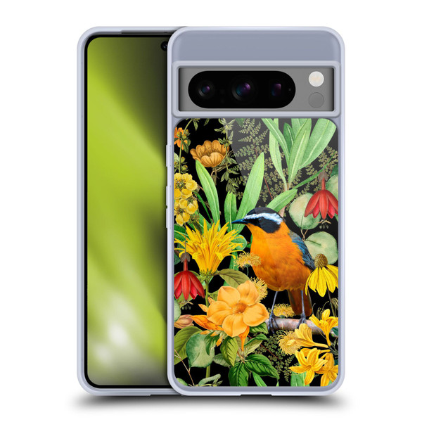 LebensArt Jungle Plants And Animals Orange Bird Elements Soft Gel Case for Google Pixel 8 Pro