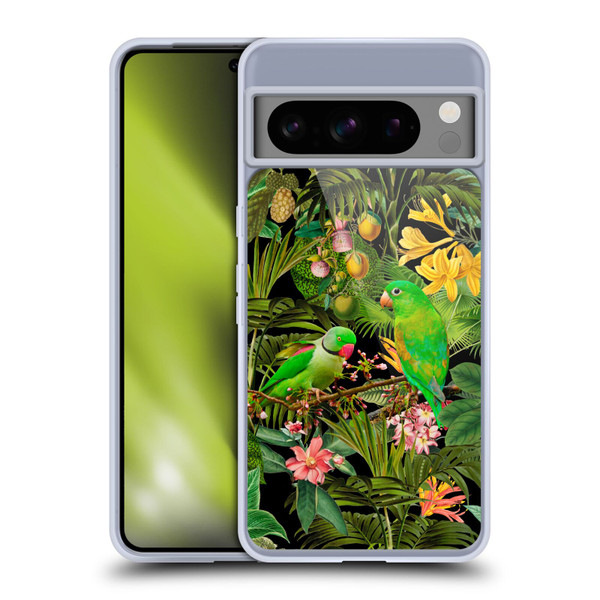 LebensArt Jungle Plants And Animals Parakeets Soft Gel Case for Google Pixel 8 Pro