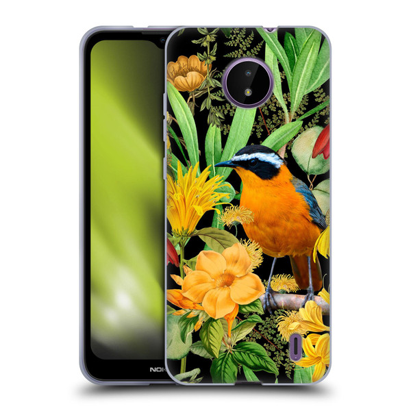 LebensArt Jungle Plants And Animals Orange Bird Elements Soft Gel Case for Nokia C10 / C20