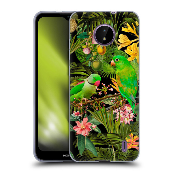 LebensArt Jungle Plants And Animals Parakeets Soft Gel Case for Nokia C10 / C20