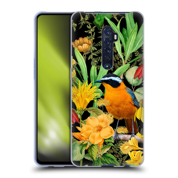LebensArt Jungle Plants And Animals Orange Bird Elements Soft Gel Case for OPPO Reno 2