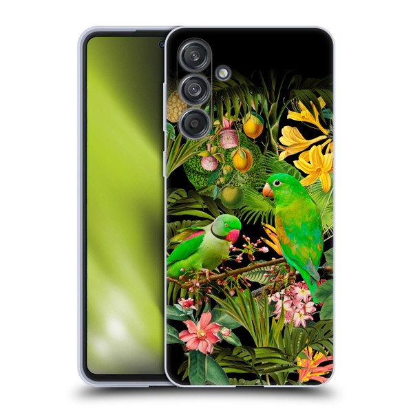 LebensArt Jungle Plants And Animals Parakeets Soft Gel Case for Samsung Galaxy M55 5G
