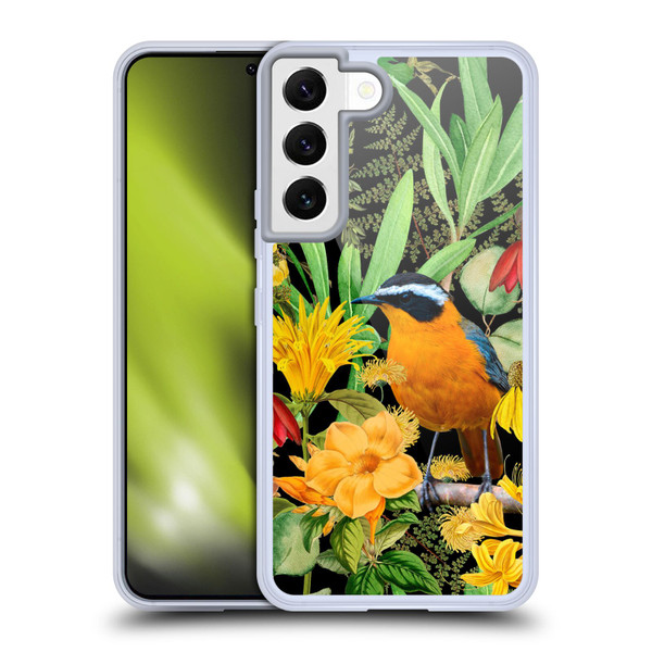 LebensArt Jungle Plants And Animals Orange Bird Elements Soft Gel Case for Samsung Galaxy S22 5G