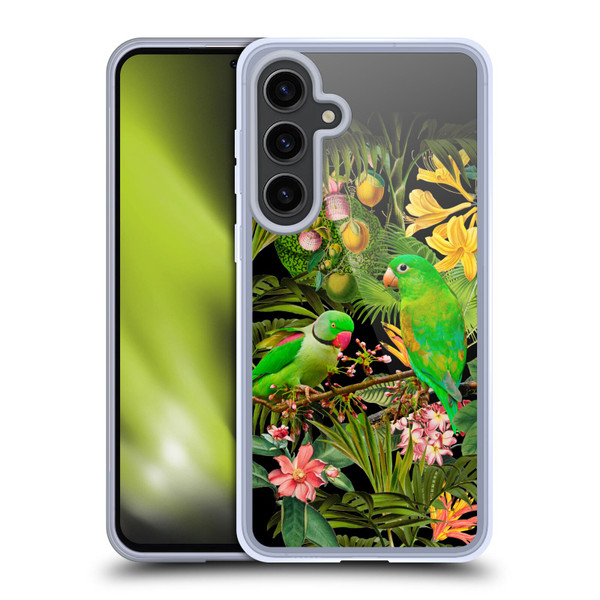 LebensArt Jungle Plants And Animals Parakeets Soft Gel Case for Samsung Galaxy S24+ 5G