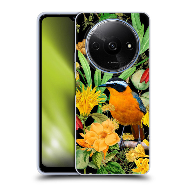 LebensArt Jungle Plants And Animals Orange Bird Elements Soft Gel Case for Xiaomi Redmi A3
