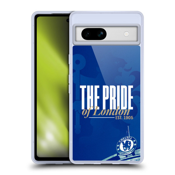 Chelsea Football Club Retro Kit and Stadium 1978 Home Soft Gel Case for Google Pixel 7a
