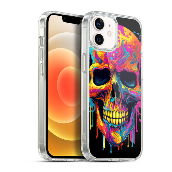 LebensArt Mix Art Rainbow Skull Soft Gel Case for Apple iPhone 12 / iPhone 12 Pro & MagSafe