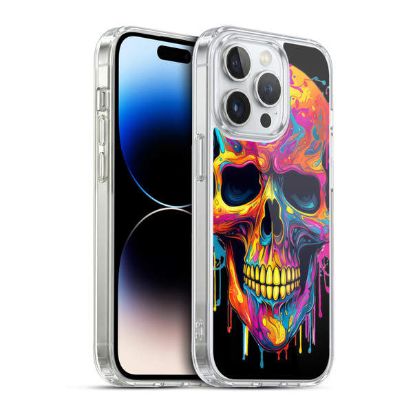 LebensArt Mix Art Rainbow Skull Soft Gel Case for Apple iPhone 13 Pro & MagSafe