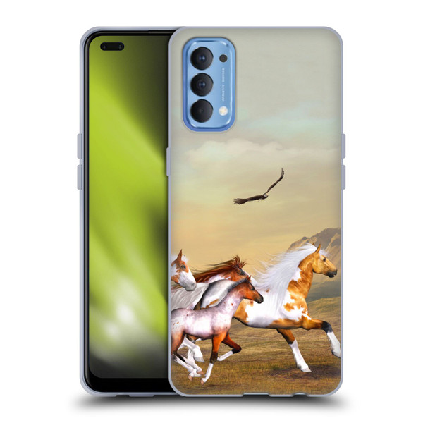 Simone Gatterwe Horses Wild Herd Soft Gel Case for OPPO Reno 4 5G