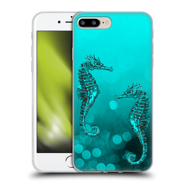 LebensArt Mix Art Seahorse Soft Gel Case for Apple iPhone 7 Plus / iPhone 8 Plus