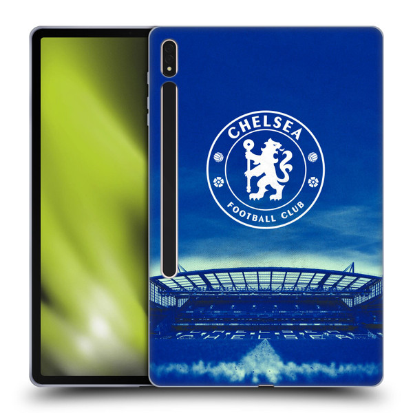 Chelsea Football Club Retro Kit and Stadium Pride Of London Soft Gel Case for Samsung Galaxy Tab S8 Plus