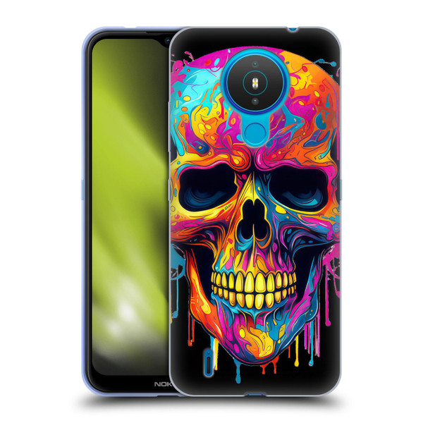 LebensArt Mix Art Rainbow Skull Soft Gel Case for Nokia 1.4