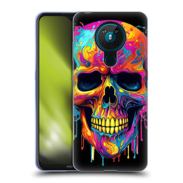 LebensArt Mix Art Rainbow Skull Soft Gel Case for Nokia 5.3