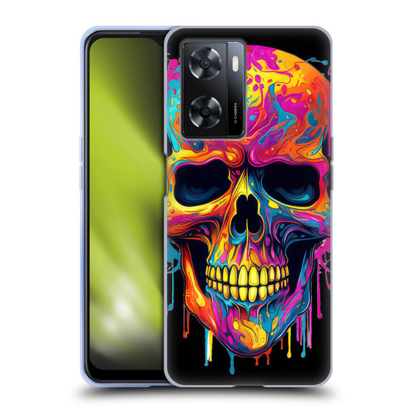 LebensArt Mix Art Rainbow Skull Soft Gel Case for OPPO A57s