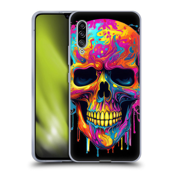 LebensArt Mix Art Rainbow Skull Soft Gel Case for Samsung Galaxy A90 5G (2019)