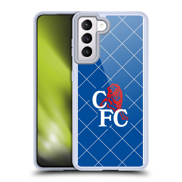 Chelsea Football Club Retro Kit and Stadium 1988 Home Soft Gel Case for Samsung Galaxy S21 5G