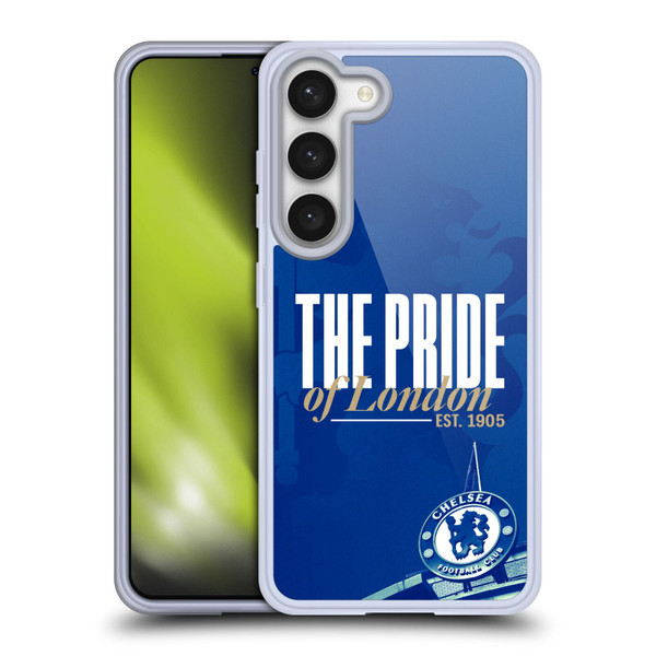 Chelsea Football Club Retro Kit and Stadium Pride Of London Soft Gel Case for Samsung Galaxy S23 5G