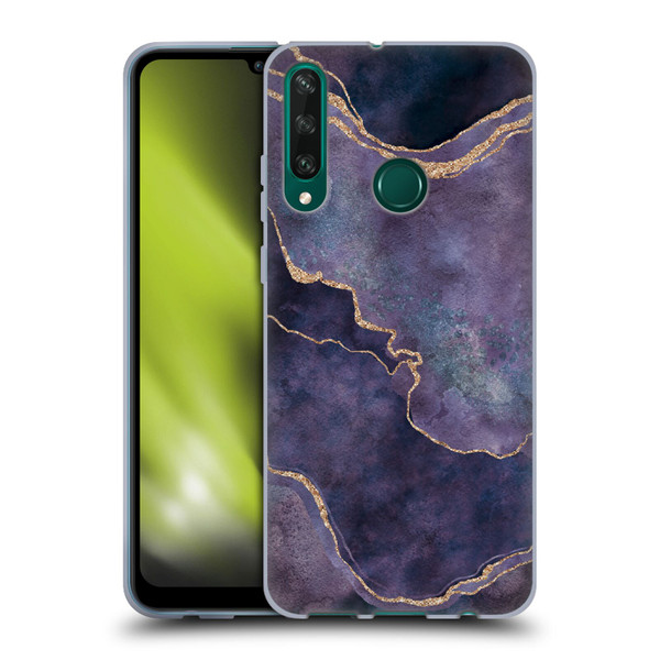 LebensArt Mineral Marble Purple Soft Gel Case for Huawei Y6p