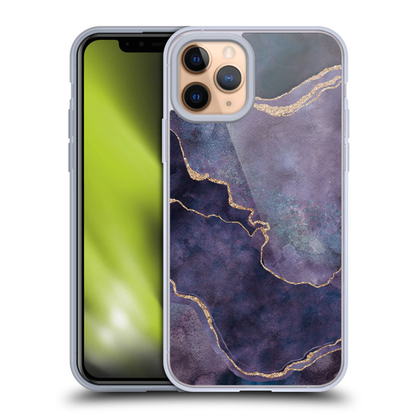 LebensArt Mineral Marble Purple Soft Gel Case for Apple iPhone 11 Pro
