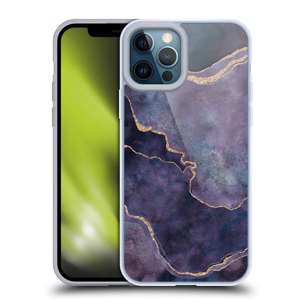 LebensArt Mineral Marble Purple Soft Gel Case for Apple iPhone 12 Pro Max