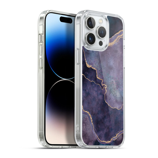 LebensArt Mineral Marble Purple Soft Gel Case for Apple iPhone 13 Pro Max & MagSafe