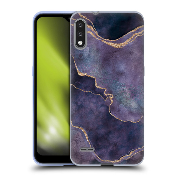 LebensArt Mineral Marble Purple Soft Gel Case for LG K22