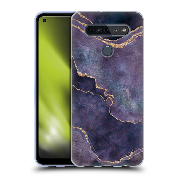 LebensArt Mineral Marble Purple Soft Gel Case for LG K51S