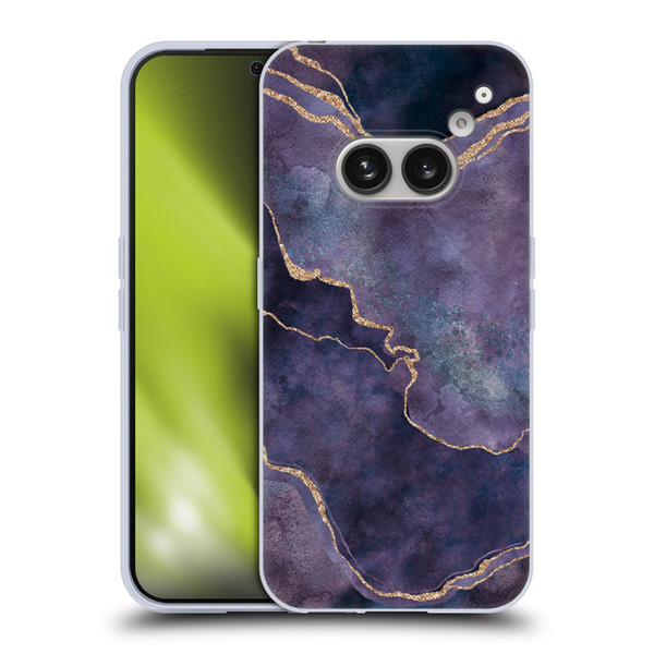 LebensArt Mineral Marble Purple Soft Gel Case for Nothing Phone (2a)
