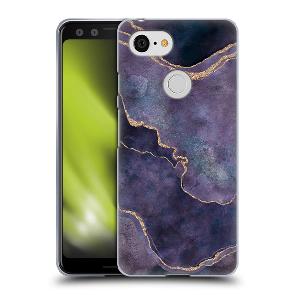 LebensArt Mineral Marble Purple Soft Gel Case for Google Pixel 3