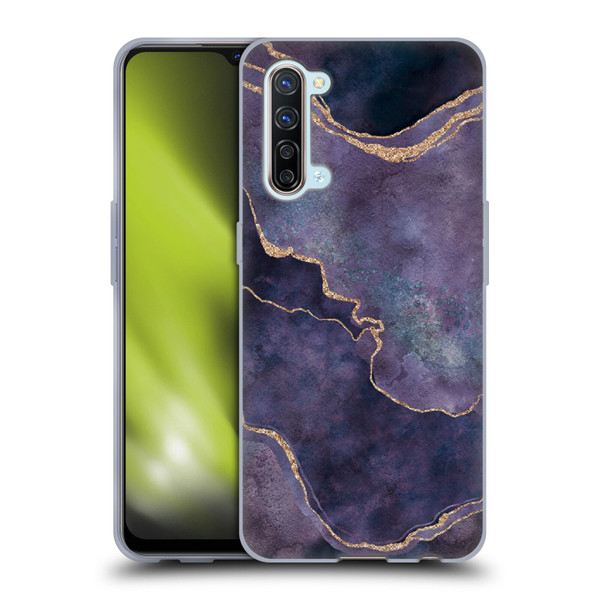 LebensArt Mineral Marble Purple Soft Gel Case for OPPO Find X2 Lite 5G