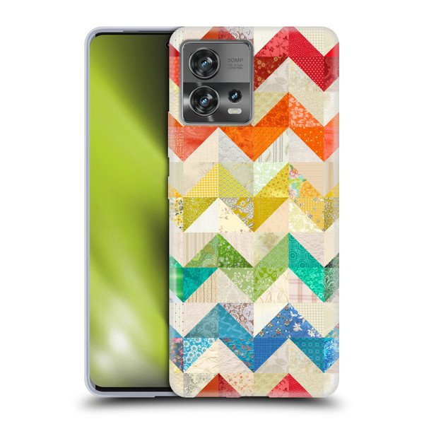Rachel Caldwell Patterns Zigzag Quilt Soft Gel Case for Motorola Moto Edge 30 Fusion
