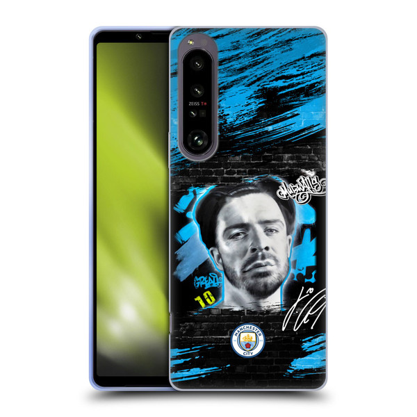 Manchester City Man City FC Graffiti Collection by Murwalls Jack Grealish Soft Gel Case for Sony Xperia 1 IV