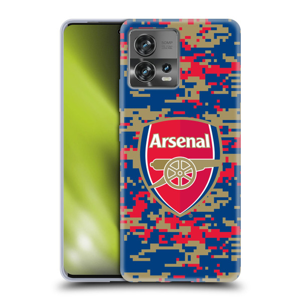 Arsenal FC Crest Patterns Digital Camouflage Soft Gel Case for Motorola Moto Edge 30 Fusion